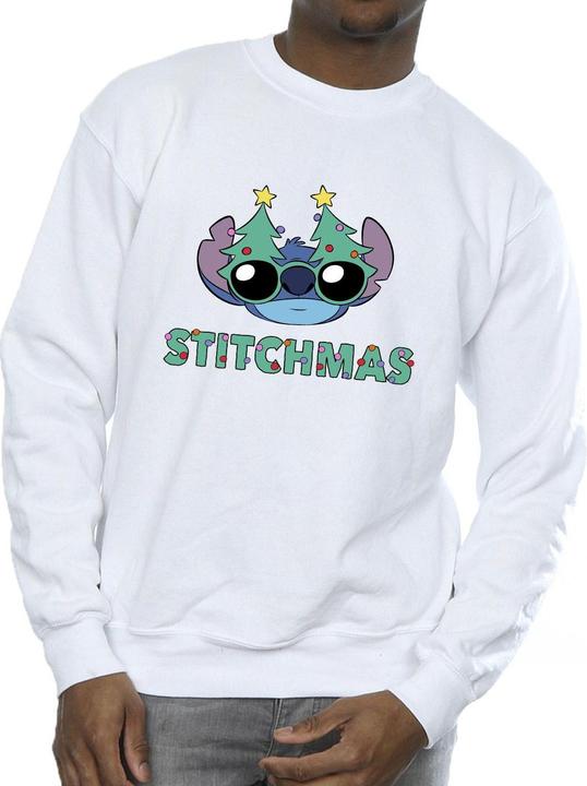 Actual product image Disney Mens Lilo & Stitch Stitchmas Glasses Sweatshirt (XL)
