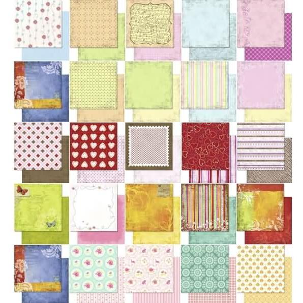 Thumbnail - Ursus, Bastelpapier, Designpapier Romantik 190g/qm 30,5x30,5cm VE=50 Blatt (50 x)