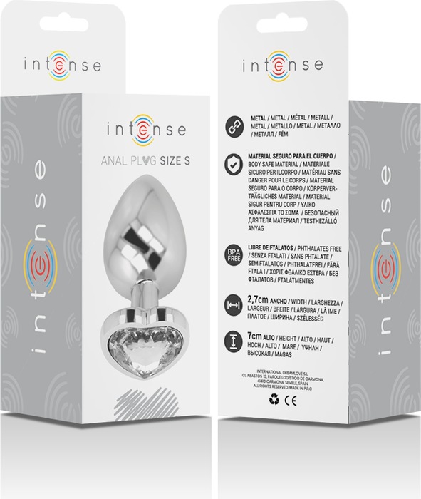 Produktbild Intense White Heart Aluminium Metall Anal Plug Grösse S
