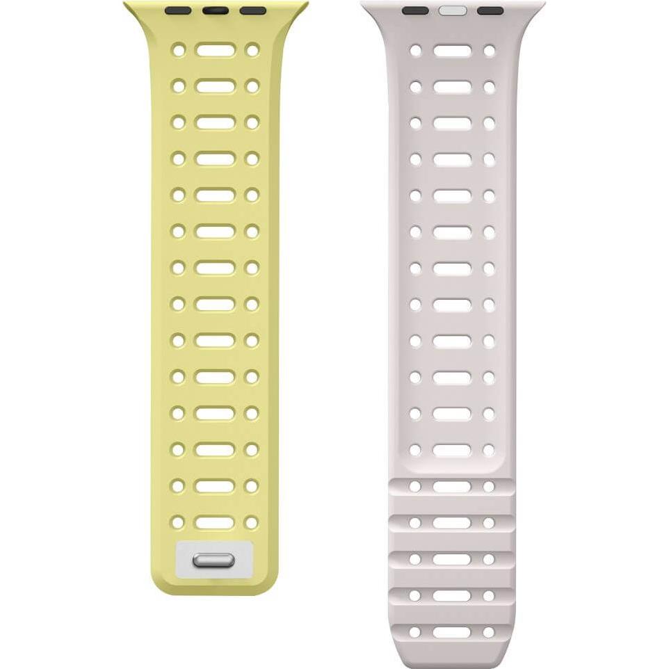 Thumbnail - Cover-Discount Apple Watch 44/45/46/49mm - Silikon Sportarmband zweifarbig (Silikon), Uhrenarmband, Gelb