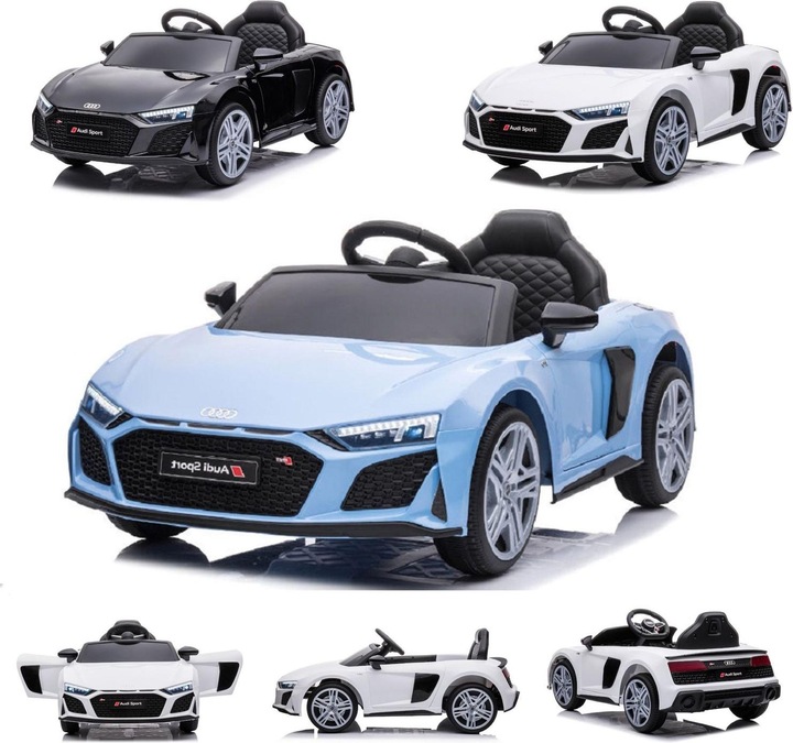 Produktbild Es-toys Kinderfahrzeug blau - Elektro Auto "Audi R8 Spyder" - Lizenziert - 12V7AH Akku Und 2 Motoren (12 V)