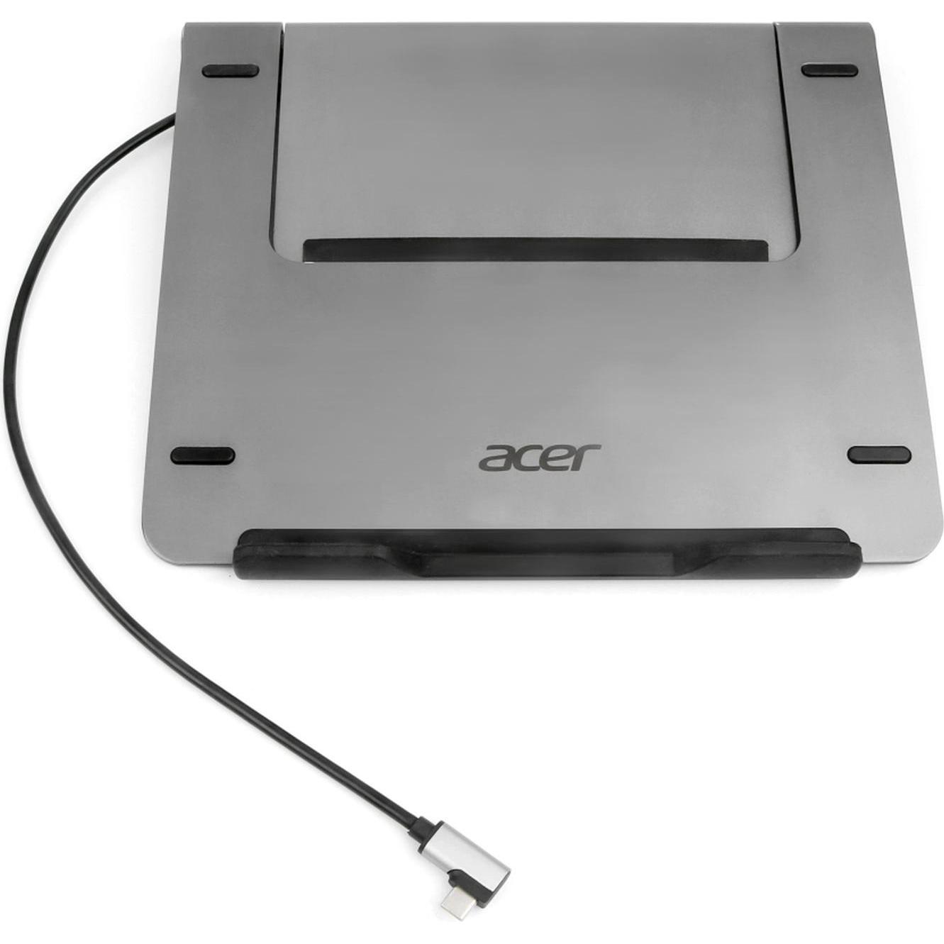 Acer 5-In-1 Docking station + notebook holder (USB-C, 5 porte), Docking station + Hub USB, Argento