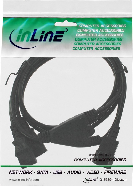 Actual product image InLine Y-distributor cable, 1x IEC plug to 2x IEC socket (1.80 m, IEC 309)