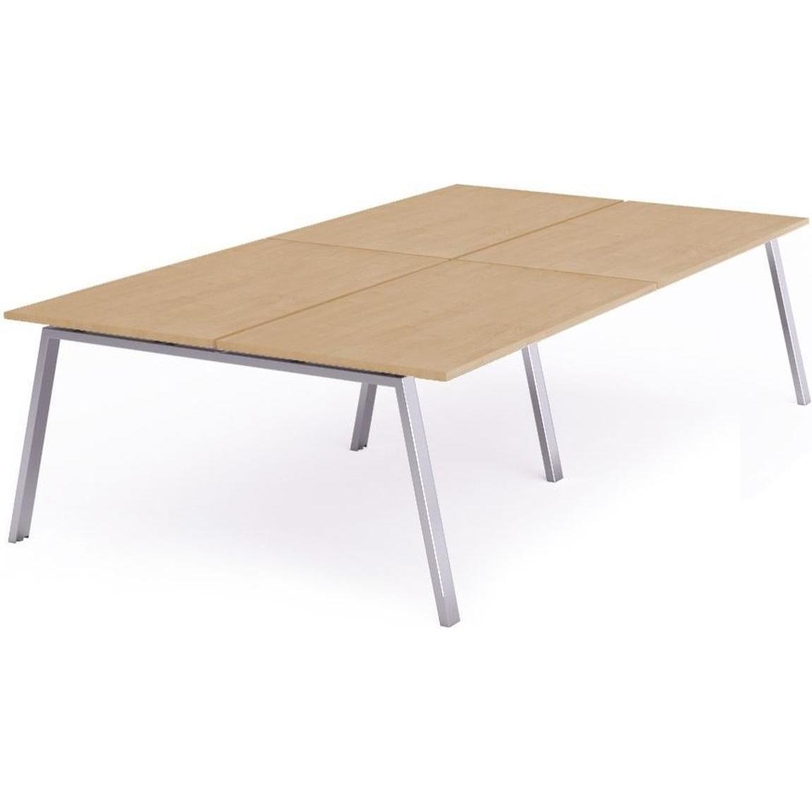 Rocada, Schreibtisch, Mehrfacharbeitstisch Blanca BxTxH 360x163x73cm Gestell verchromt Platte Melamin buche