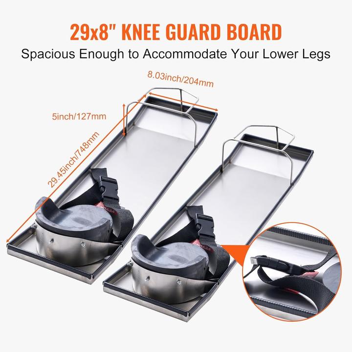 Actual product image Vevor Concrete Knee Boards 30 x 8 Inches Stainless Steel Concrete Gliders