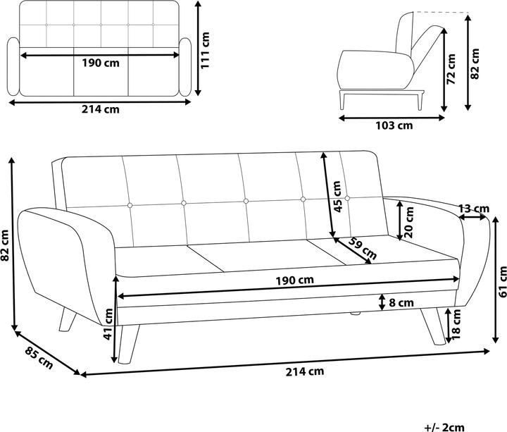 Produktbild Beliani Florli (3-Sitzer)