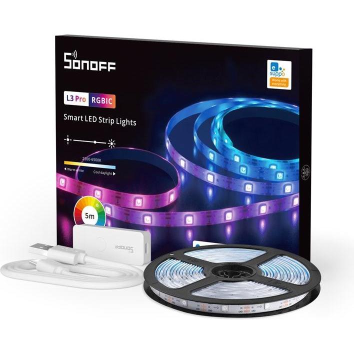 Sonoff, Striscia LED, L3 Pro (RGBIC, 500 cm, Interno)