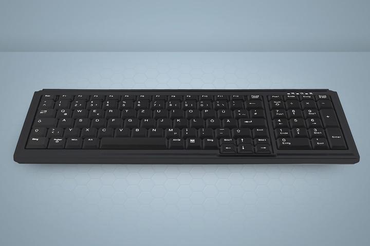 Actual product image Active Key Industry 4.0 Compact Notebook Style Keyboard with NumPad PS2 Black (DE, Cable)