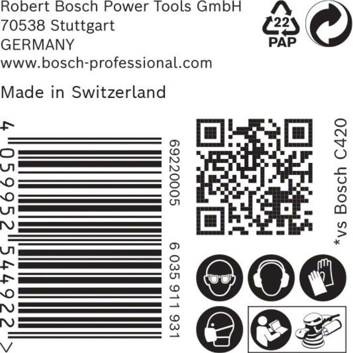 Image du produit Bosch Professional Zubehör Papier abrasif Expert C470 sans trous pour meuleuses d'angle et perceuses, 125 mm, G 100, 50 pcs. (100)