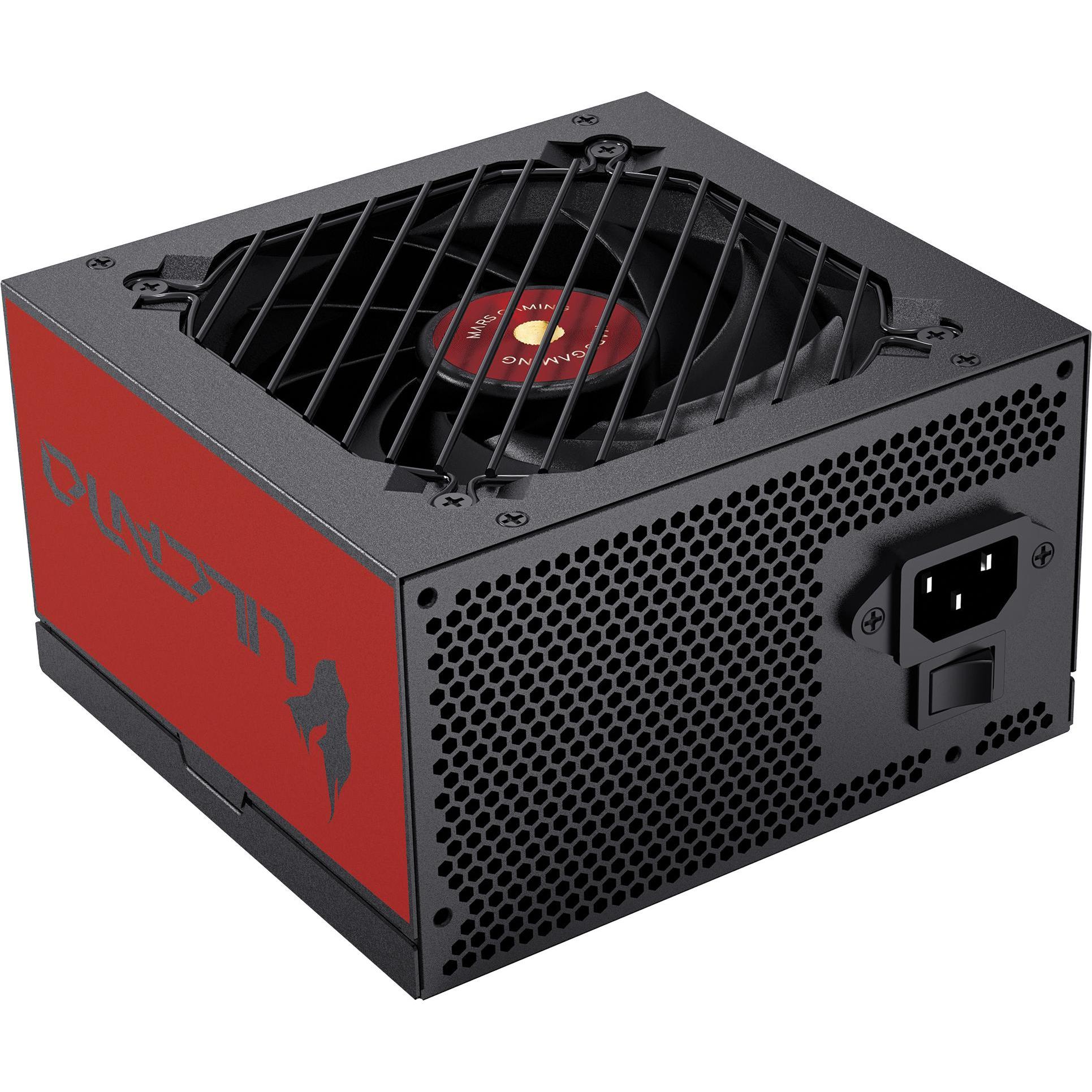 Mars Gaming MPVU750SI (750 W), Alimentatore PC, Nero, Rosso