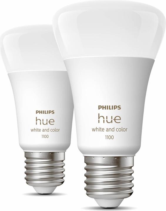 Actual product image Philips Hue White & Color Ambiance BT (E27, 9 W, 1100 lm, 2 x, F)