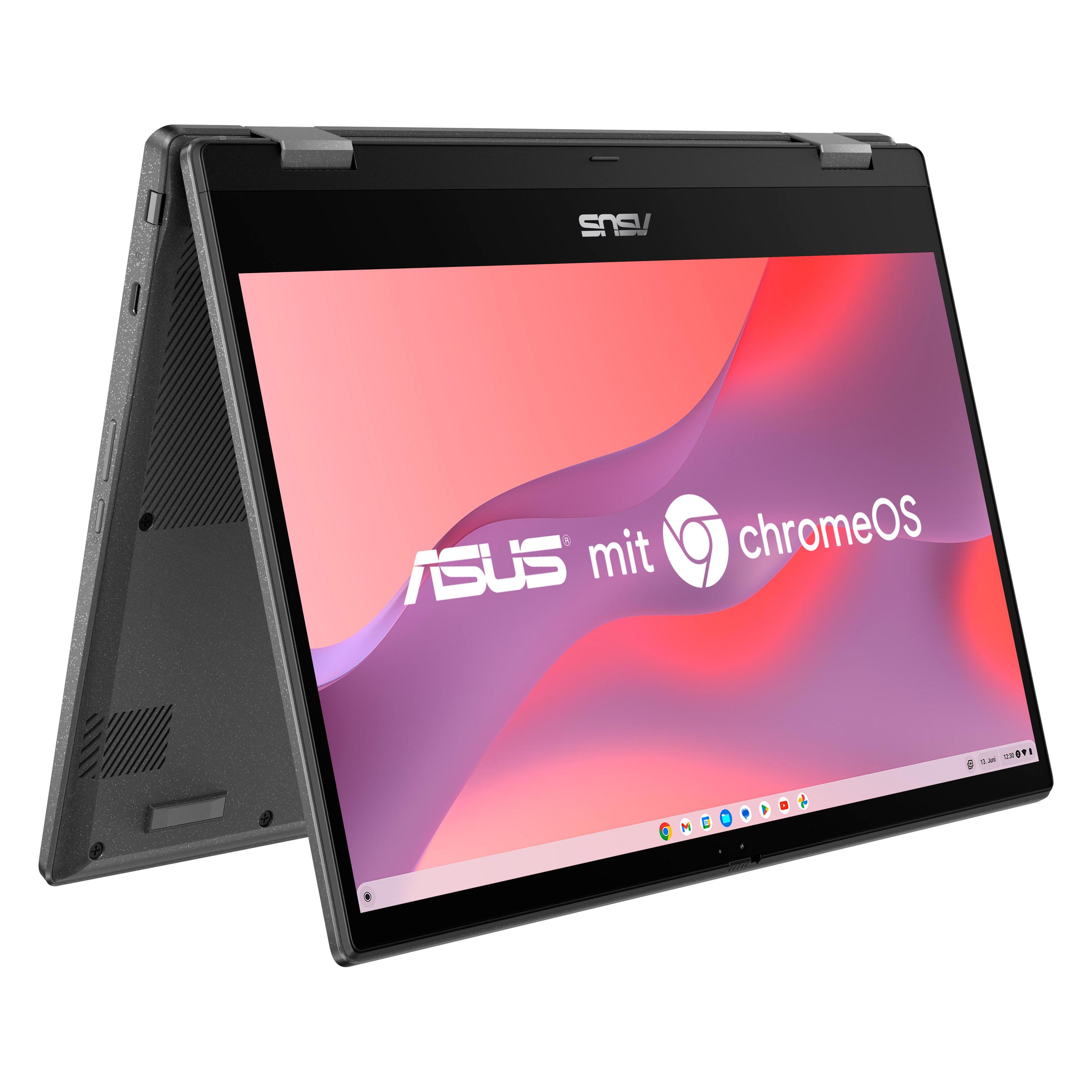 ASUS Chromebook Flip CM1 (14", 4 GB, DE, MediaTek Kompanio 510), Notebook, Grau