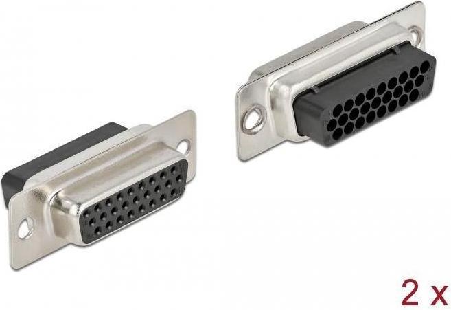Produktbild Delock D-Sub HD 26 Pin Crimp Buchse, Metall, 2 Stück (3.91 cm)