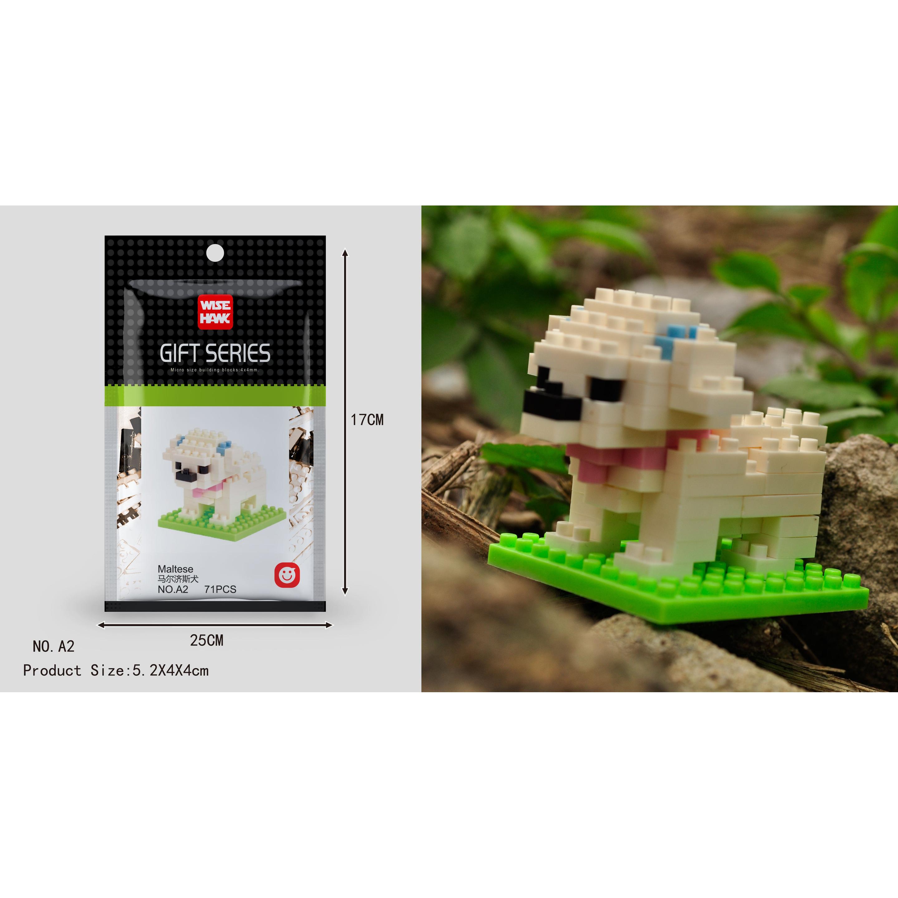 Tinisu Malteser Hund Figur Bausteine Modell LNO Micro-Bricks