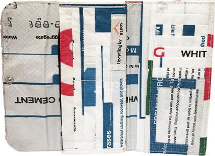 Image du produit Bekos Upcycling - Grand porte-monnaie plié deux fois en sacs de ciment recyclés Elephant