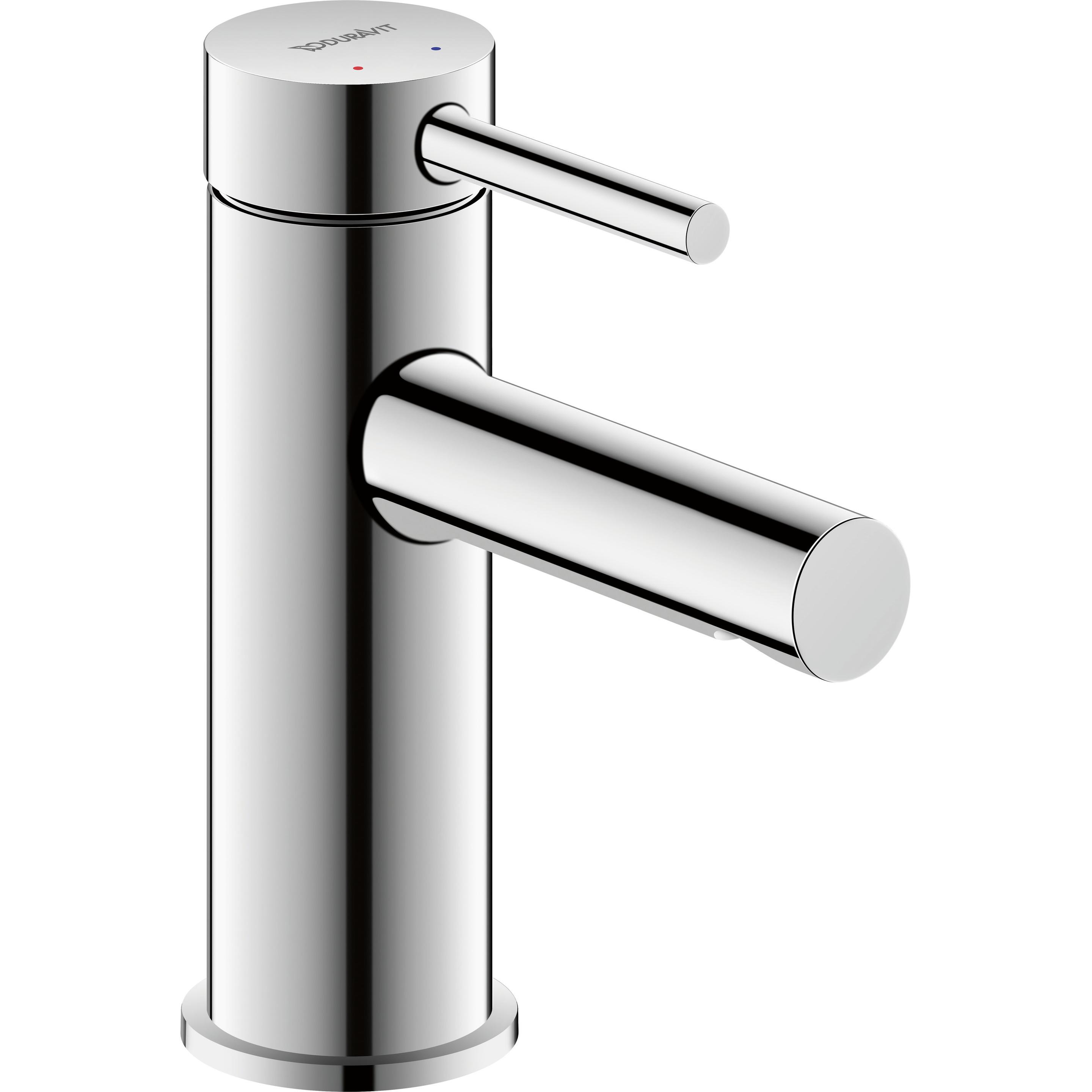 Duravit, Badarmatur, Circle Einhebel-Waschtischmischer S MinusFlow, ohne Ablaufgarnitur, Ausladung 100 mm, Chrom