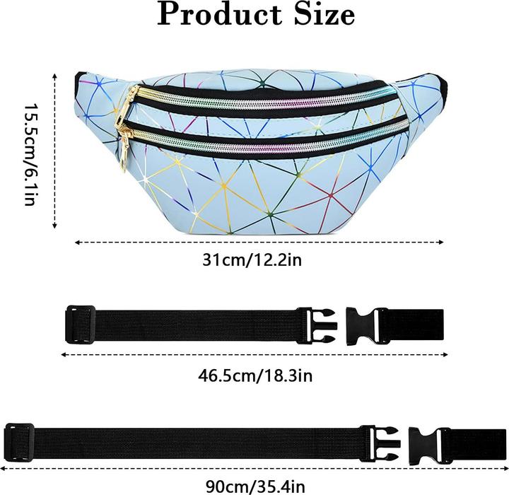 Produktbild Only-Bags.Store 2 Gürteltasche Stylische Gürteltasche Hüfttasche Wasserdichtes PU-Leder mit 3 Reissverschluss