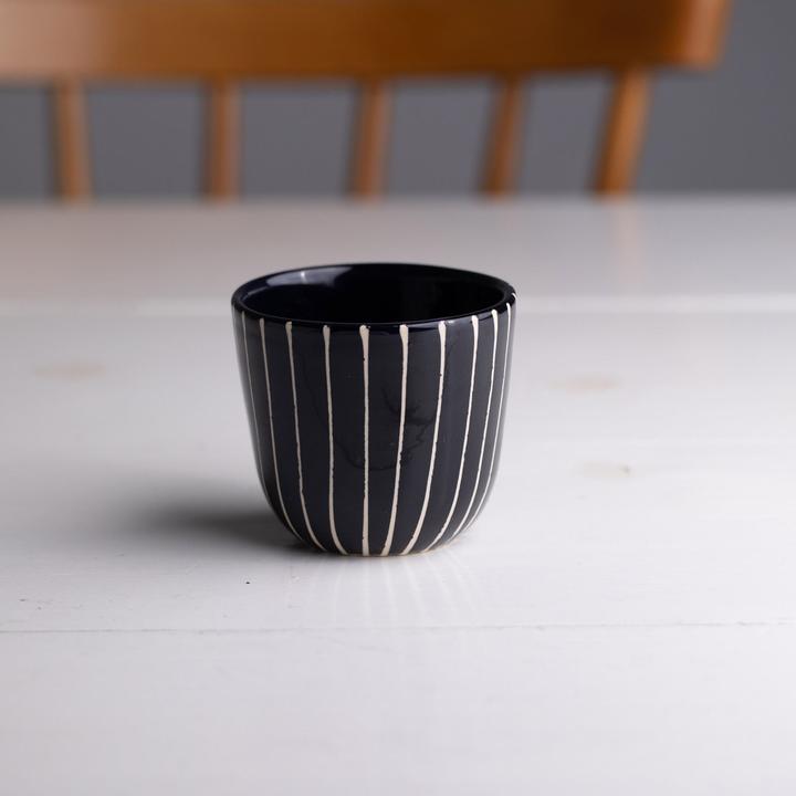 Actual product image Atelier Agave Cappuccino Cup Striped Black (200 ml)