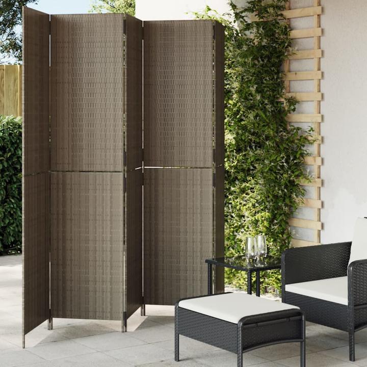 Actual product image vidaXL Screen 5-piece grey poly rattan,Colour: Grey,Material: Poly