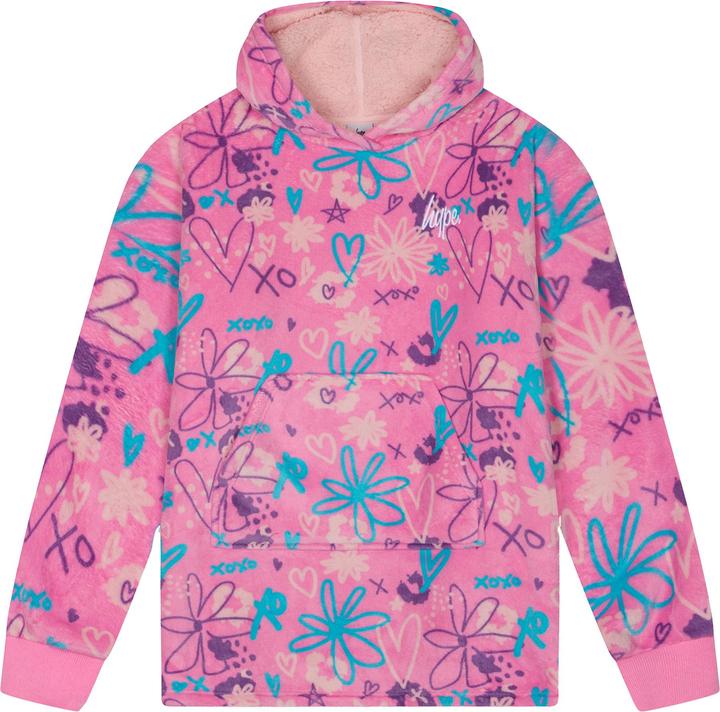 Produktbild Hype Oversize Decken Hoodie Blau Scribble Fleece Warm (158)