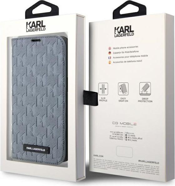 Image du produit Karl Lagerfeld KLBKP14LSAKLHPG Étui pour iPhone 14 Pro 6.1" srebrny/argent Saffiano Monogram (Apple iPhone 14 Pro)