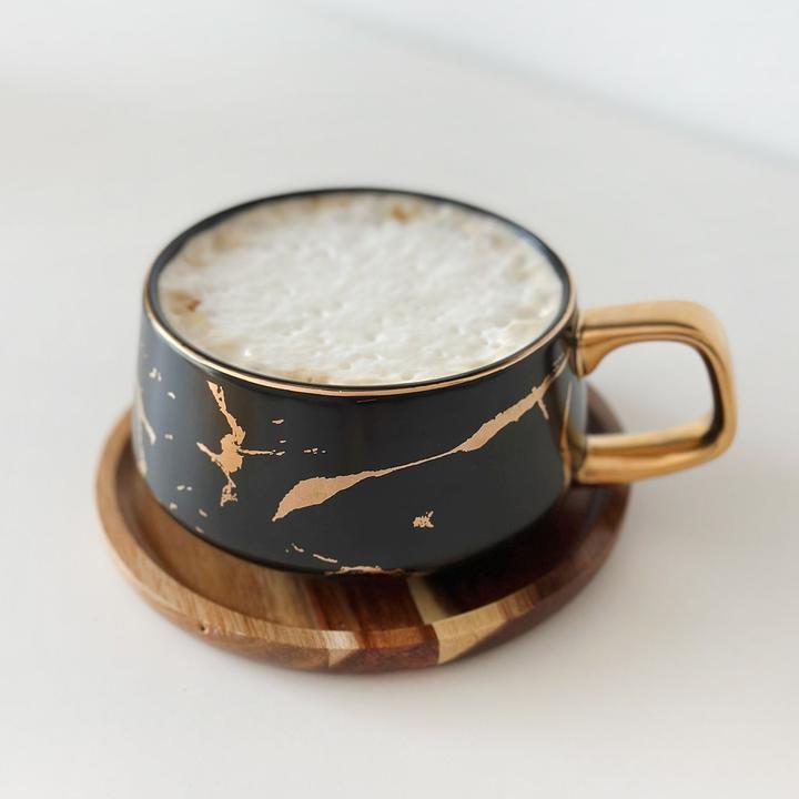 Image du produit Intirilife Tasse à thé avec soucoupe en bois (200 ml, 2 x)