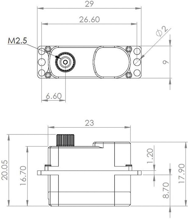 Actual product image Mks DS75K SERVO CORELESS 9 MM 2.4 KG/CM 0.13SEC/60°