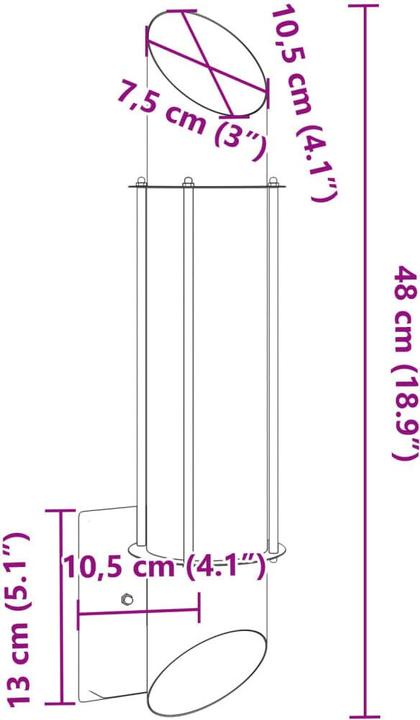 Image du produit vidaXL Aussenwandleuchte (E27, IP44)