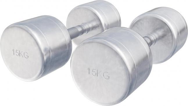 Actual product image Gorilla Sports Chrome dumbbells (2 x 15 kg)