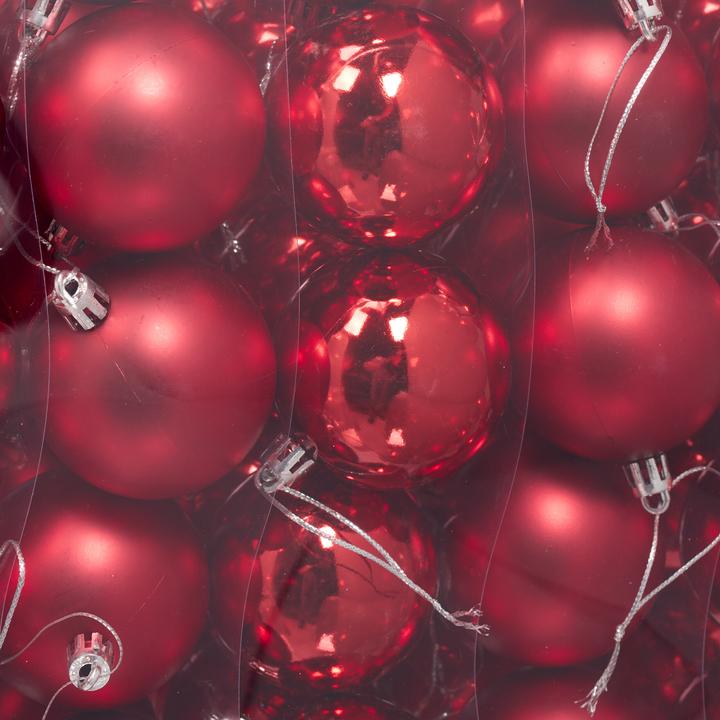 Image du produit Relaxdays - Weihnachtskugeln 100er Set, Rot/ Silber, 7 x 6 cm (100 -pièce)