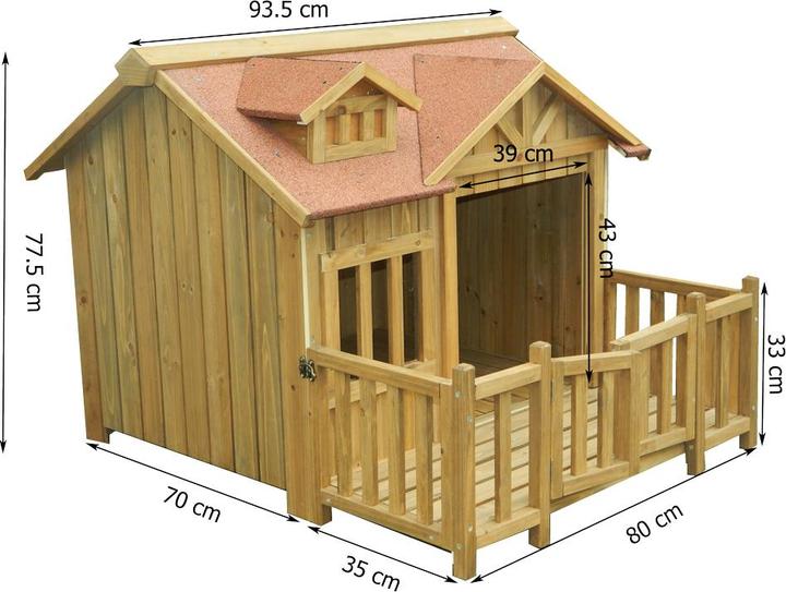 Produktbild Wiltec Luxus XL Hundehaus (Hundehütte)
