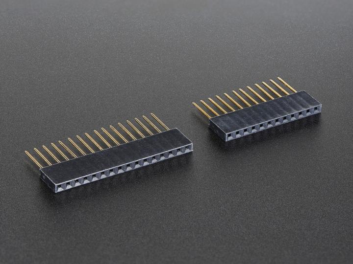 Actual product image Adafruit Feather Stacking Headers 12-pin and 16-pin female headers