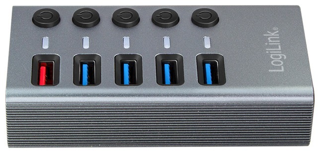 Produktbild LogiLink Hub 4 x USB 3.2 Gen 1 + 1 x USB (Fast Charging) (USB-C, 4 Ports)
