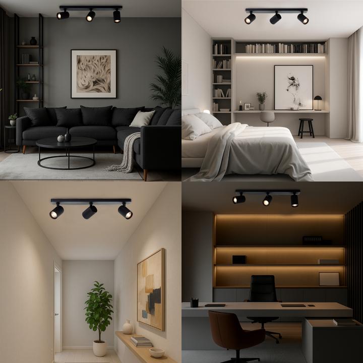Produktbild Brilliant Plafondspot Marty GU10 3x5W 3000K - Zwart (345 lm, GU10)