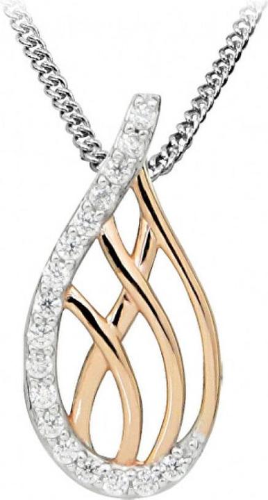 Immagine prodotto Silver Cat Elegante collana bicolore con zirconi SC409 (Argento)