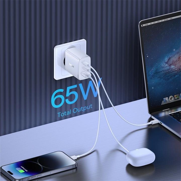Produktbild Baseus Wall charger OS-Cube Pro 2xUSB-C + USB, 65W (white) (65 W)