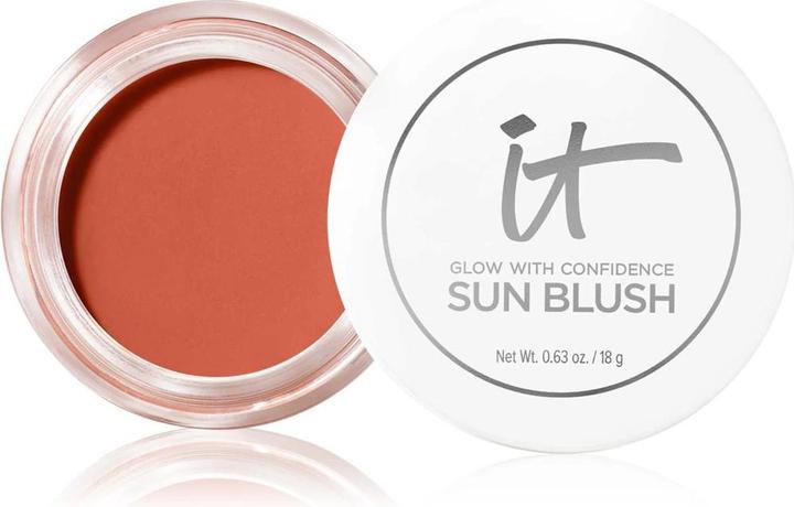 Actual product image It Cosmetics Glow with Confidence Sun Cream Blush Blendable Buildable Blush Bronzer Pop Sun-Blushed (#30-Medium Tan, 30medium Tan, Sun Warmth 30, Bronzer, Highlighter, 18 g)