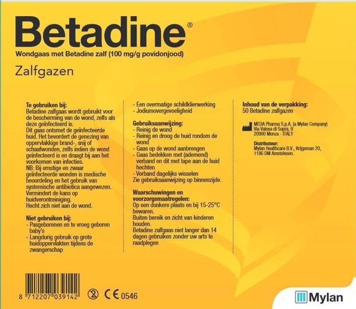 Image du produit Betadine BV Betadine Zalfgaas 10x10cm By Betadine - Medical Dressing