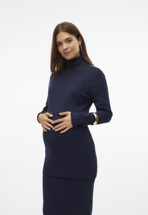 Produktbild Mamalicious Rollkragen Gerippte Ärmelbündchen Pullover Gestricktes Oberteil (L)
