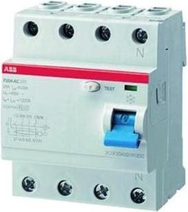Productafbeelding ABB F204F-40/0,03 aardlekschakelaarÂ 4P, type F, 40A, 30mA