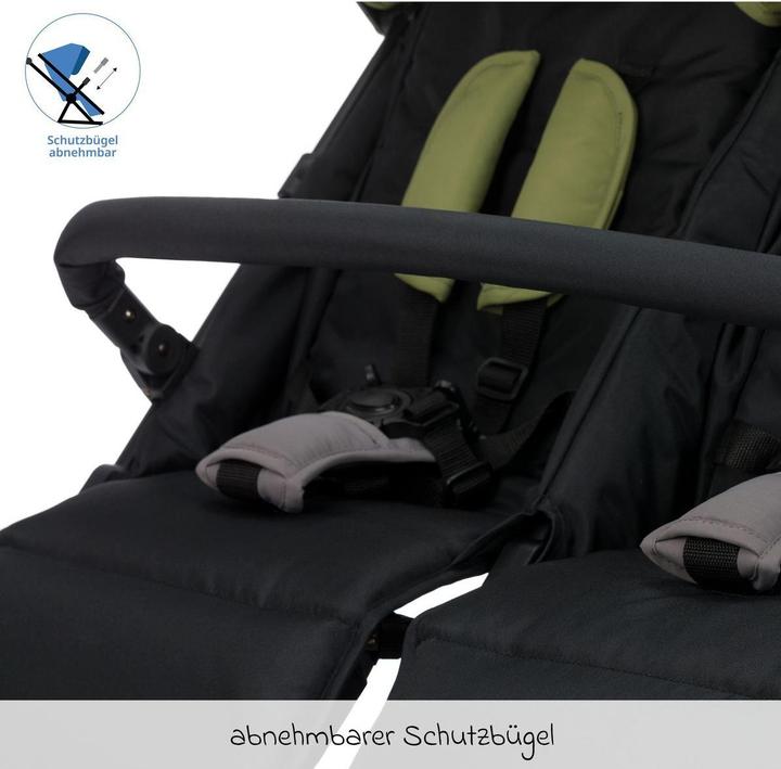 Produktbild Fillikid - Zwillingswagen Twin - schwarz/grün (6 Monate - 3 Jahre)
