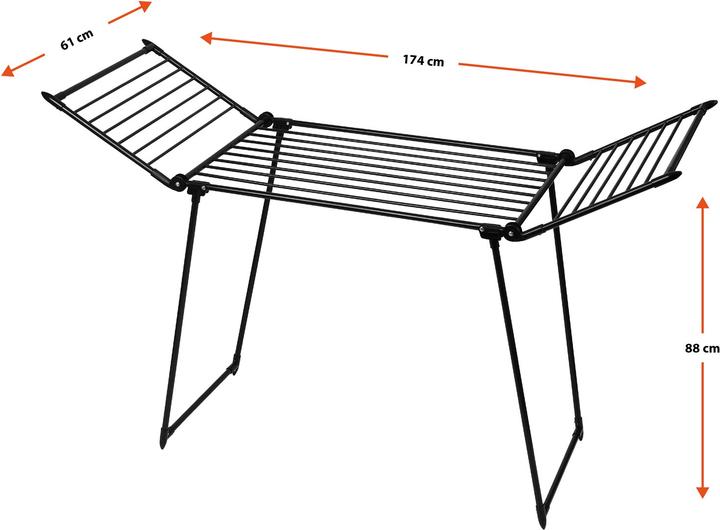 Actual product image Promis AMALFI foldable clothes horse black