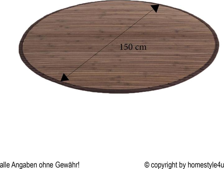 Actual product image Greendeco Bamboo mat 150cm round dark brown (150 x 150 cm)