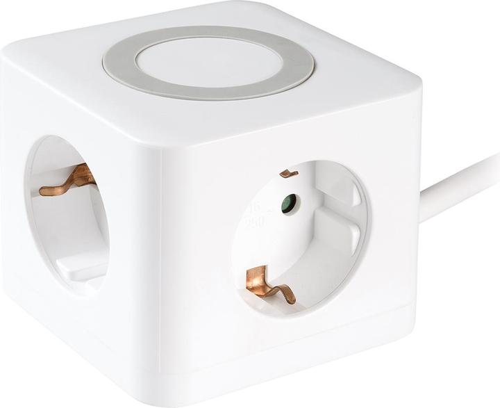Actual product image Vivanco 3-way socket cube with 2x USB-A + 1x USB-C, 3.4A, 1.4m, white (3x, CEE 7/3, 1.40 m)