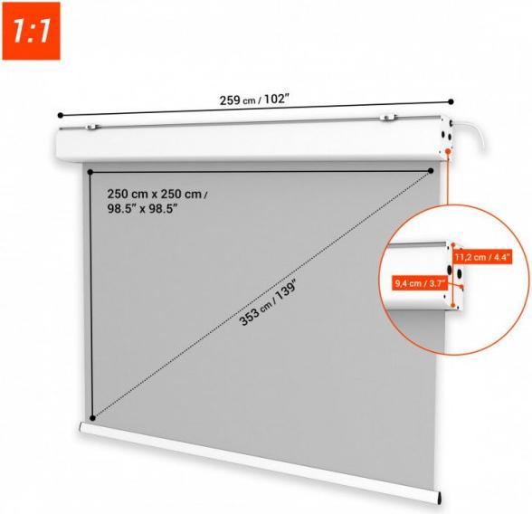 Actual product image Celexon Expert - screen - ceiling mounting possible, suitable for wall mounting - motorized (139.20", 1:1)