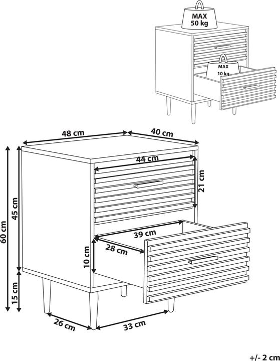 Produktbild Beliani Keith (48 x 40 x 60 cm)