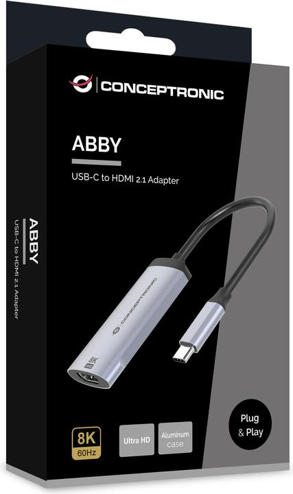 Actual product image Conceptronic Adapter USB-C -> 2.1 HDMI Adapter 8K 60Hz grey (HDMI, 3.02 cm)