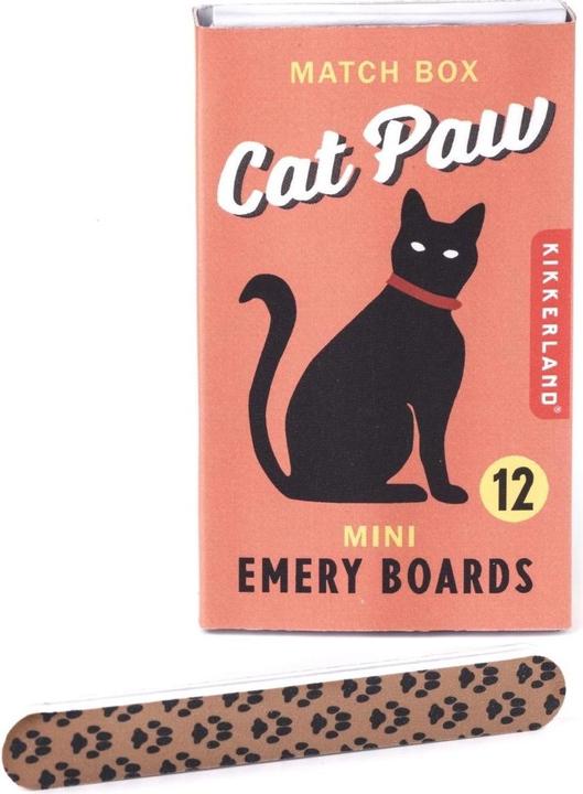 Actual product image Kikkerland Nail file Cat Paw Match Box Emery Boards 12 pieces