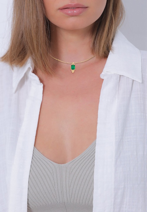 Produktbild Elli Edelsteinkette, Vintage (Quarz, 925 Sterling Silber vergoldet, 40 cm)