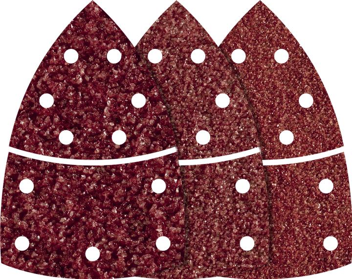 Produktbild wolfcraft 1 Haft-Schleifblätter-Set 15-tlg. Korund (120, 40, 80)